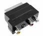 Preview: DINIC scart plug with IN/OUT switch, 3x RCA socket and 4-pin mini DIN socket, DINIC box with Euro hole