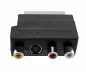 Preview: DINIC scart plug with IN/OUT switch, 3x RCA socket and 4-pin mini DIN socket, DINIC box with Euro hole