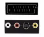 Preview: DINIC scart plug with IN/OUT switch, 3x RCA socket and 4-pin mini DIN socket, DINIC box with Euro hole