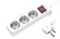 Mobile Preview: Power strip, 3-way, with switch, GS, CE, white, cable length 1.30m