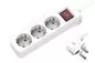 Preview: Power strip, 3-way, with switch, GS, CE, white, cable length 1.30m
