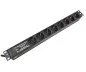 Preview: 19-inch socket strip aluminium, 8-way, overvoltage protection, LED, GS, black, cable length 1.80m