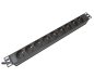 Preview: 19 inch socket strip aluminium, 9-way, GS, black, cable length 1.80m