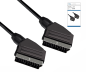 Preview: DINIC Scart cable 21-pin plug/plug, type U, cable ø 7 mm, black, DINIC box with Euro hole, length 1.50m