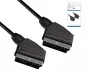 Preview: DINIC Scartkabel 21 pol. Stecker/Stecker, Typ U, Kabel ø 7 mm, schwarz, DINIC Box mit Euroloch, Länge 1,50m