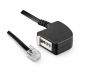 Preview: DINIC Adapterkabel RJ11 Stecker auf TAE-F Buchse, schwarz, DINIC Box mit Euroloch, Länge 0,20m