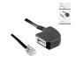 Preview: Cablu adaptor DINIC de la mufa RJ11 la mufa TAE-F, negru, cutie DINIC cu gaură Euro, lungime 0.20m