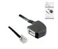 Preview: DINIC adapter cable RJ11 male to TAE-F female, black, length 0.20m, box