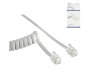Preview: DINIC telephone handset coiled cable, RJ10 4P4C modular plug to plug, white, length 2.00m, box