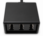 Preview: TAE Verteiler 3x TAE N/F/F Buchse auf RJ11/RJ45 Stecker (6P4C), schwarz, DINIC Box mit Euroloch, Länge 0,20m