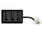 Preview: TAE Verteiler 3x TAE N/F/F Buchse auf RJ11/RJ45 Stecker (6P4C), schwarz, DINIC Box mit Euroloch, Länge 0,20m