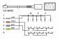 Preview: TAE Verteiler 3x TAE N/F/F Buchse auf RJ11/RJ45 Stecker (6P4C), schwarz, DINIC Box mit Euroloch, Länge 0,20m