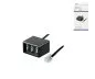 Preview: TAE distributor 3x TAE N/F/F socket to RJ11/RJ45 plug (6P4C), black, DINIC box with Euro hole, length 0.20m
