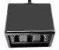 Preview: TAE verdeler 3x TAE N/F/F contactdoos naar RJ11/RJ45 stekker (6P4C), zwart, DINIC doos met Euro gat, lengte 0,20m