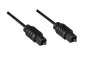 Preview: Toslink Kabel, 2mm Durchmesser, Kunststoffstecker, schwarz, Länge 3,00m