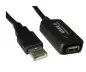 Preview: Prolunga USB 2.0 ATTIVA, A maschio/femmina, UL 2725, doppia schermatura, nera, busta DINIC, lunghezza 5,00m