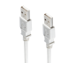 Preview: Kabel USB 2.0 Hi-Speed, od vtiča A do vtiča A, bel, škatla DINIC z luknjo Euro, dolžina 1,80 m