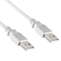 Preview: USB 2.0 Hi-Speed Kabel A auf A Stecker, weiß, DINIC Box mit Euroloch, Länge 1,80m
