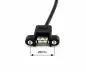 Preview: Cavo di montaggio USB 2.0 da A maschio ad A femmina, 30 cm A femmina a vite, incl. 2 viti distanza 26 mm