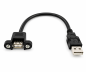 Preview: Câble de montage USB 2.0, fiche A vers prise A, 30 cm, prise A à visser, 2 vis incluses, espacement de 26 mm