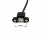Preview: USB 2.0 montagekabel A male naar A female, 50cm A female opschroefbaar, incl. 2 schroeven afstand 26mm
