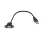 Preview: USB 2.0 mounting cable A male to A female, 50cm A female screw-on, incl. 2 screws distance 26mm