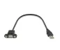 Preview: USB 2.0 mounting cable A male to A female, 1m A female screw-on, incl. 2 screws distance 26mm Preview: USB 2.0 mounting cable A male to A female, 1m A female screw-on, incl. 2 screws distance 26mm