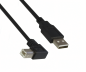 Preview: USB 2.0 Kabel A auf B St. links abgewinkelt, AWG 28/24, schwarz, Länge 0,50m