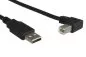 Preview: USB 2.0 cable A to B right angled, AWG 28/24, black, length 0.50m