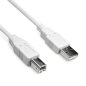 Preview: DINIC USB 2.0 Kabel A Stecker auf B Stecker, 28 AWG / 2C, 26 AWG / 2C, grau, DINIC Polybag, Länge 3,00m