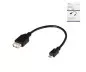 Preview: USB adapter A socket to micro B plug OTG, for connection to OTG-compatible devices, black, DINIC box with Euro hole, 0.10m