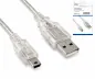 Preview: DINIC USB 2.0 кабел, A щепсел към 5pin мини щепсел, AWG 28/26, прозрачен, 2.00m, DINIC Box