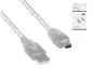 Preview: DINIC USB 2.0 cable, A plug to 5pin mini plug, AWG 28/26, transparent, 2.00m, DINIC Box