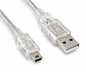 Preview: Cavo mini USB 2.0, da spina A a mini spina a 5 pin, trasparente, 2,00 m, sacchetto DINIC