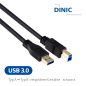 Preview: Kabel USB 3.0 od konektoru A ke konektoru B, pozlacené kontakty, černý, 1,00 m, polybag DINIC