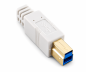 Preview: Cable USB 3.0 con conectores A y B, 3P AWG 28/1P AWG 24, contactos chapados en oro, blanco, 2,00 m, caja DINIC con orificio europeo