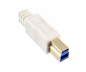 Preview: USB 3.0 Kabel A auf B Stecker, 3P AWG 28/1P AWG 24, vergoldete Kontakte, weiß, 2,00m, DINIC Box mit Euroloch