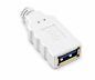 Preview: USB 3.0 extension cable, male plug to female socket, 3P AWG 28/1P AWG 24, gold-plated contacts, white, 2.00 m, DINIC box with Euro hole
