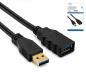 Preview: USB 3.0 удължител, от щепсел A до гнездо A, позлатени контакти, черен, 2,00 м, кутия DINIC