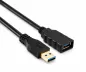 Preview: USB 3.0 удължител, от щепсел A до гнездо A, позлатени контакти, черен, 2,00 м, кутия DINIC