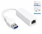 Preview: USB адаптер към Gbit LAN за MAC и PC, USB 3.0 (2.0) A щепсел към RJ45 гнездо, бял, DINIC кутия с евроотвор