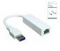 Preview: USB adapter to Gbit LAN for MAC and PC, USB 3.0 (2.0) A plug to RJ45 socket, white, DINIC box with Euro hole