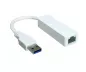 Preview: USB adapter to Gbit LAN for MAC and PC, USB 3.0 (2.0) A plug to RJ45 socket, white, DINIC box with Euro hole