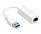 Preview: USB адаптер към Gbit LAN за MAC и PC, USB 3.0 (2.0) A щепсел към RJ45 гнездо, бял, полиетиленов плик DINIC