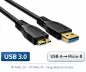 Preview: Cable USB 3.0 de conector A a conector micro B 3.0, contactos chapados en oro, negro, 1,00 m, bolsa de plástico DINIC