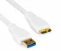 Preview: USB 3.0 кабел от щепсел A до щепсел micro B 3.0, позлатени контакти, бял, 2,00 м, блистер DINIC