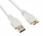 Preview: Cavo USB 3.0 da spina A a spina micro B 3.0, contatti placcati oro, bianco, 2,00 m, sacchetto di plastica