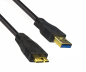 Preview: DINIC USB 3.0 Kabel A Stecker auf micro B Stecker, 3P AWG 28/1P AWG 24, vergoldete Kontakte, Länge 2,00m, schwarz, DINIC Box