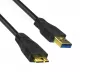 Preview: DINIC USB 3.0 Kabel A Stecker auf micro B Stecker, 3P AWG 28/1P AWG 24, vergoldete Kontakte, Länge 1,00m, schwarz, DINIC Box