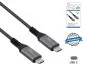 Preview: DINIC USB C 4.0 data and charging cable, type C to C, PD 240W, 40Gbps, aluminium plug, nylon cable, black, box with Euro hole, 1m